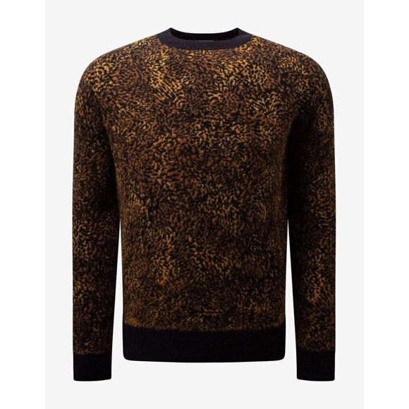 Saint Laurent Men's leopard jacquard jumper Wool Alpaca Size Medium $1560 - Picture 2 of 16